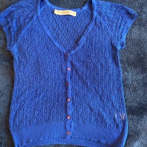 Short sleeve knitted cardigan